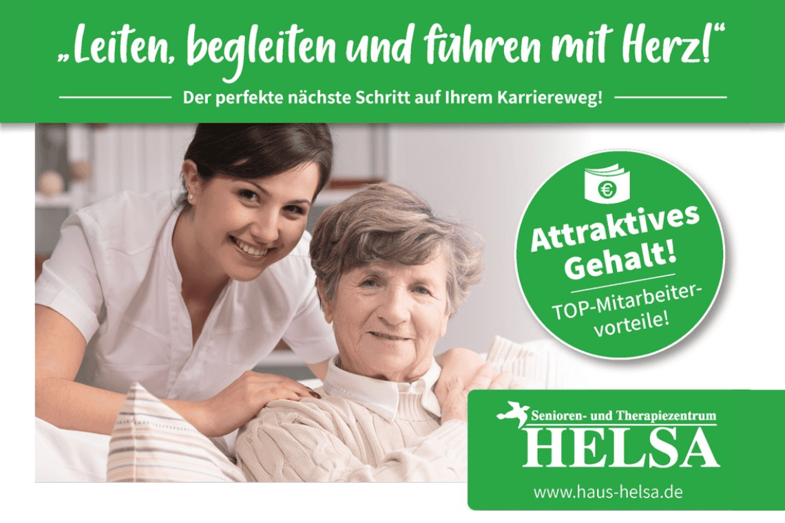 Pflegedienstleitung (m/w/d) für den allgemeinen und beschützten Pflegebereich bei Senioren- und Therapiezentrum Helsa GmbH
