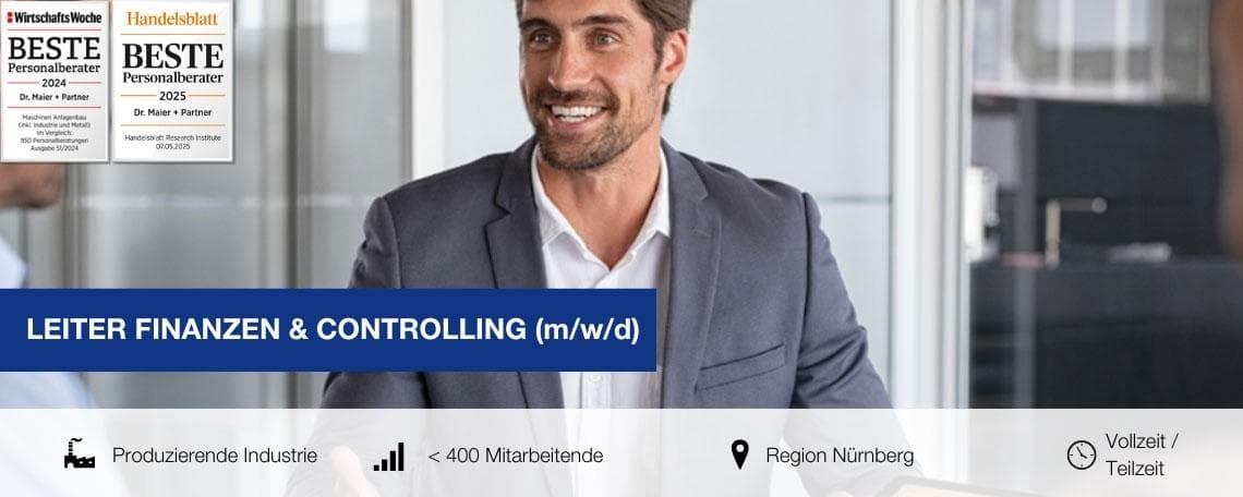 Leiter Finanzen & Controlling (m/w/d) bei Dr. Maier + Partner Executive Search GmbH