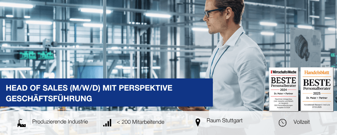 Head of Sales (m/w/d) mit Perspektive Geschäftsführung bei Dr. Maier + Partner Executive Search GmbH