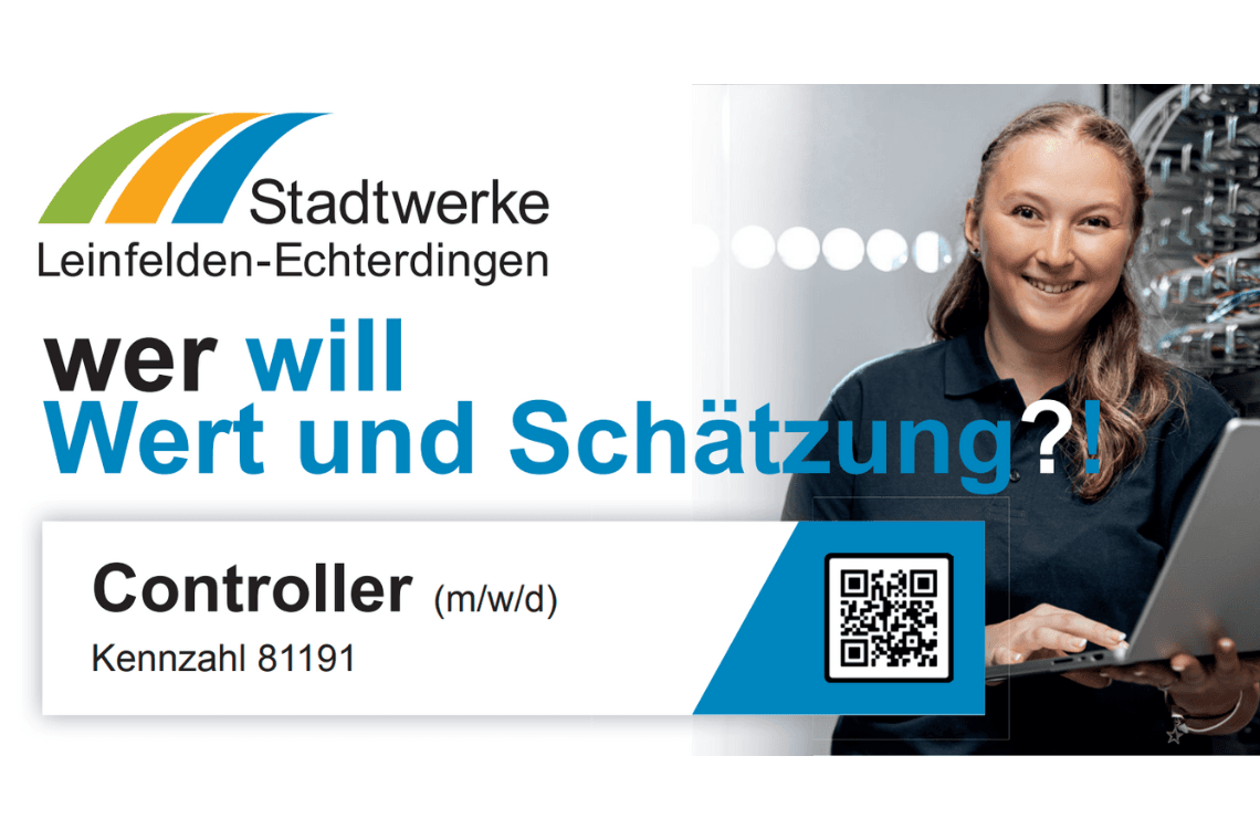 Controller (m/w/d) - Kennzahl 81191 bei Stadtwerke Leinfelden-Echterdingen