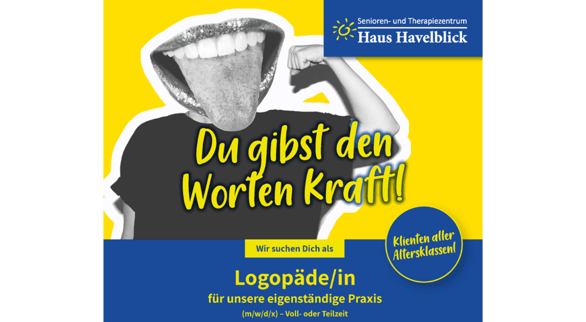 Logopäde / Logopädin für unsere eigenständige Praxis (m/w/d/x) – Voll- oder Teilzeit bei Senioren- und Therapiezentrum Haus Havelblick GmbH