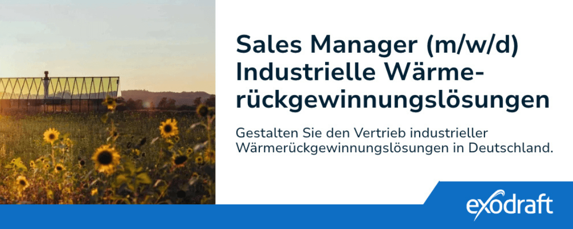 Sales Manager (m/w/d) Industrielle Wärmerückgewinnungslösungen bei Exodraft a/s Niederlassung Deutschland