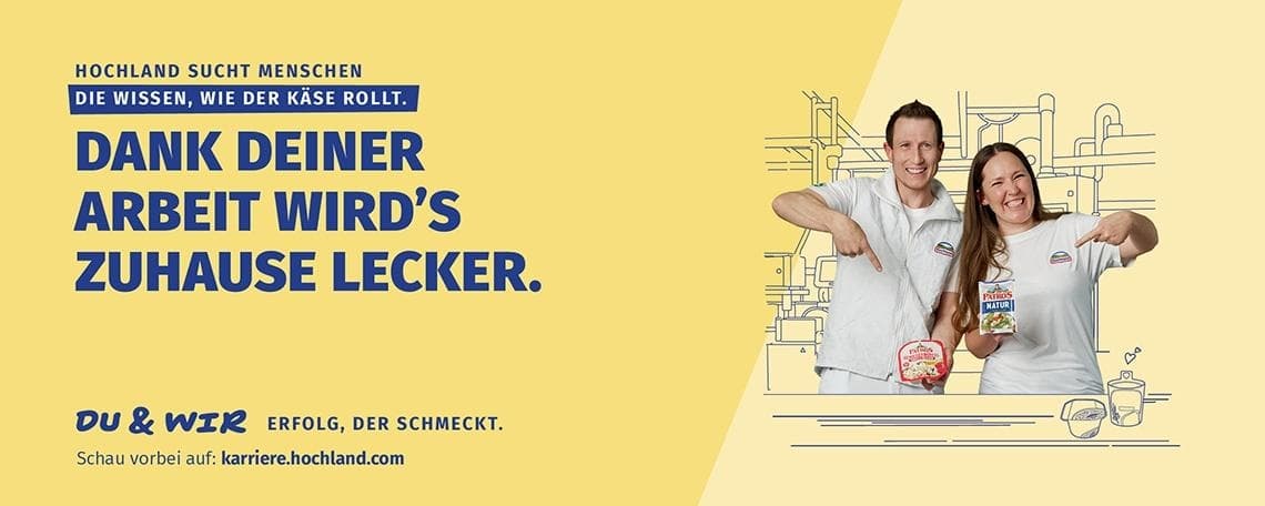 Maschinen- und Anlagenführer (m/w/d) Lebensmittelproduktion bei Hochland Deutschland GmbH