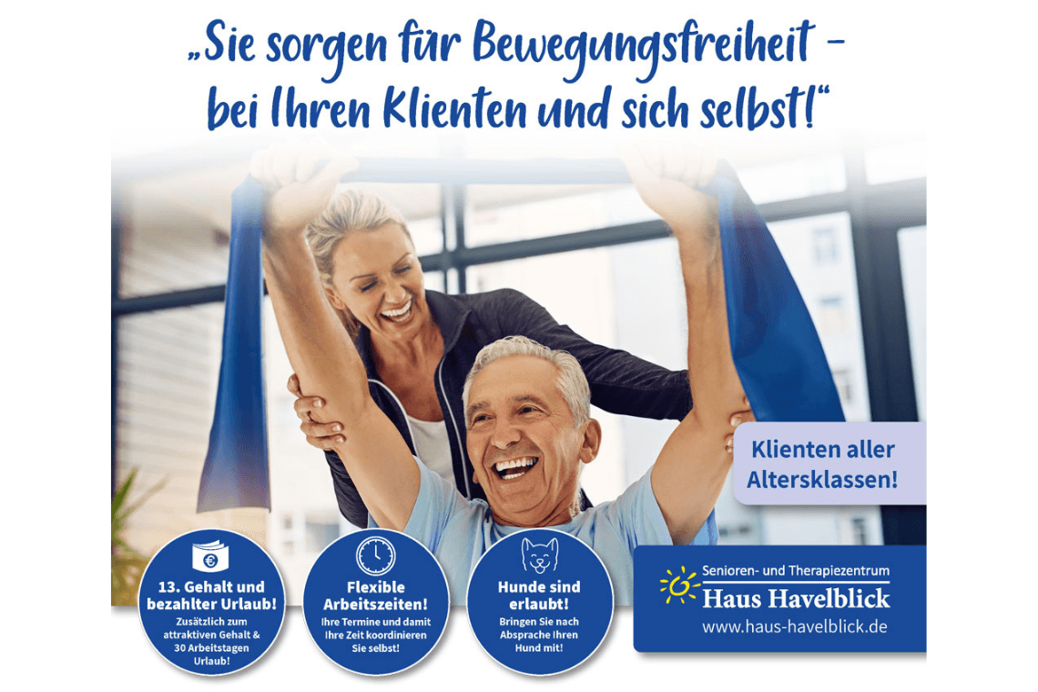 Physiotherapeut (m/w/d) – Voll- oder Teilzeit bei Senioren- und Therapiezentrum Haus Havelblick GmbH