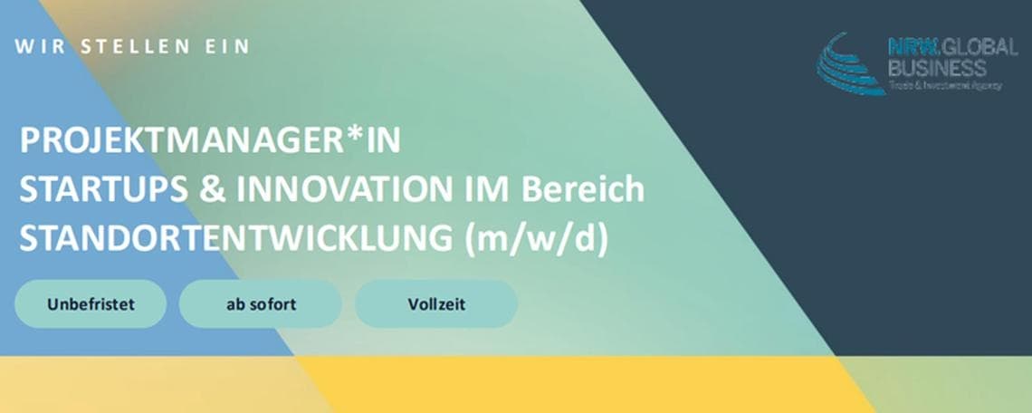 Projektmanager*in Startups & Innovation im Bereich Standortentwicklung (m/w/d) bei NRW.Global Business GmbH