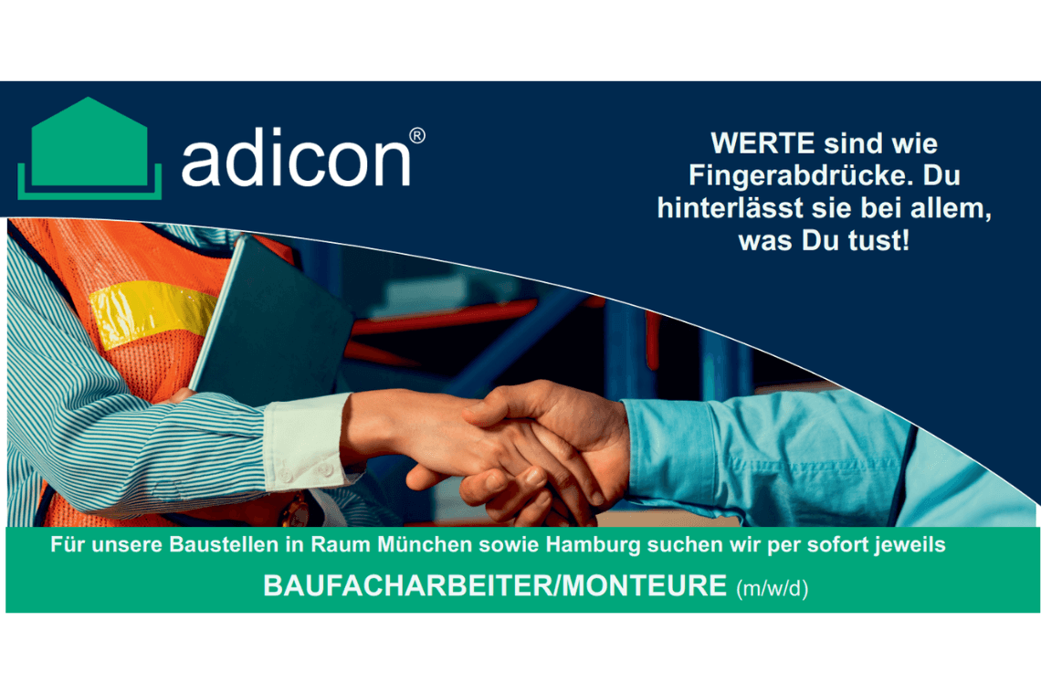 Baufacharbeiter / Monteure (m/w/d) bei adicon® Gesellschaft für Bauwerksabdichtungen mbH
