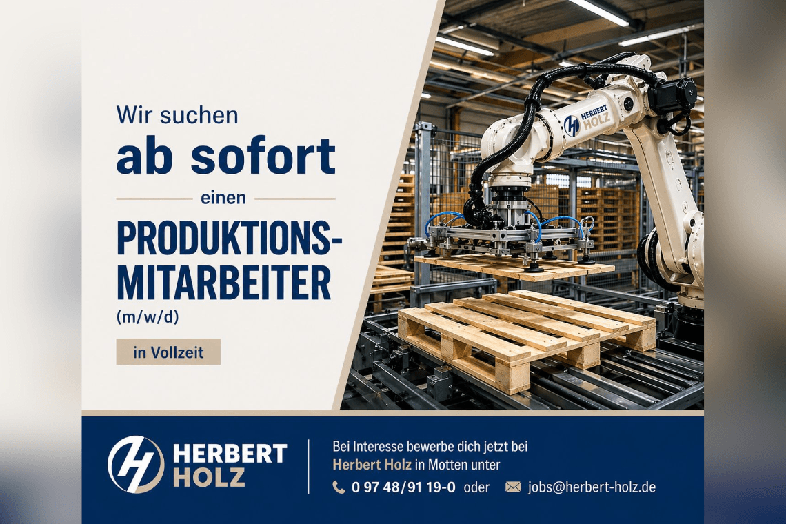 Operative Fachkraft Rüsten & Robotikbetrieb (m/w/d) – Palettenfertigung bei Theodor Herbert GmbH & Co. KG