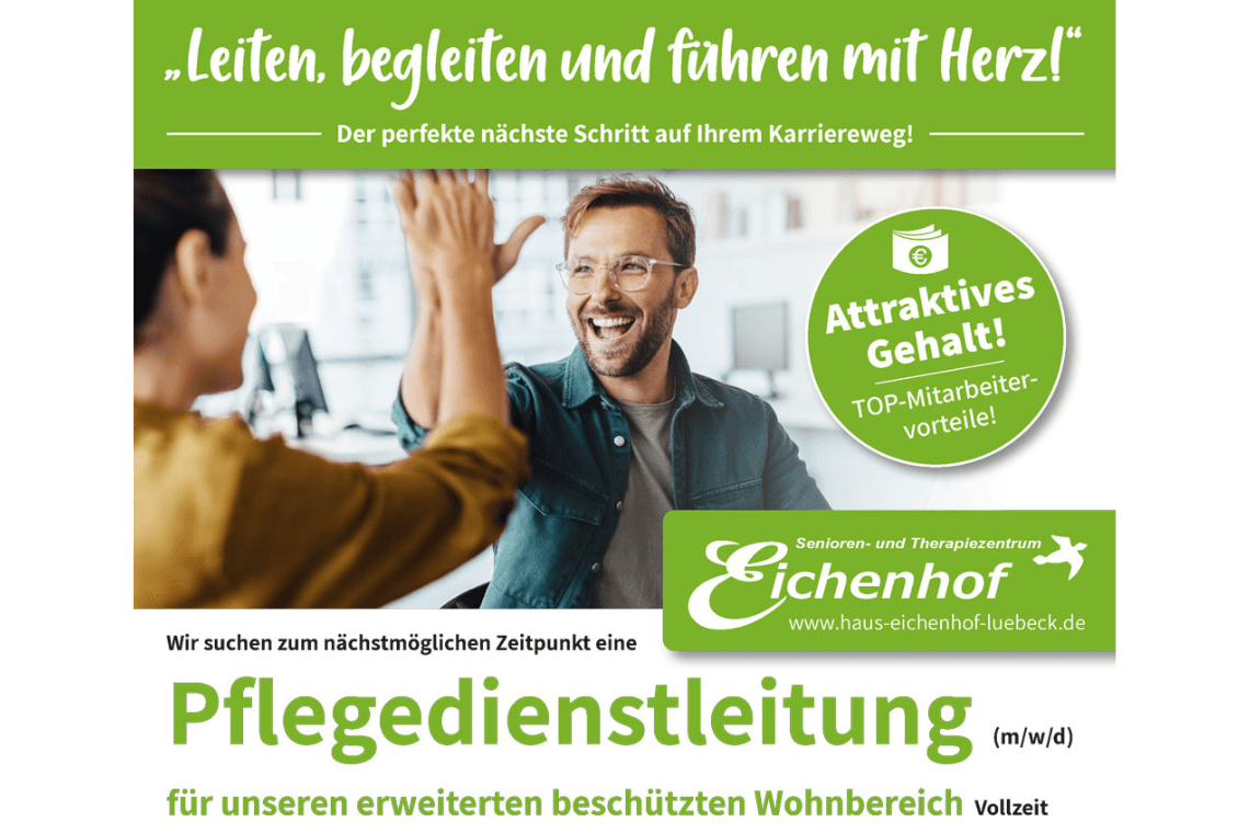 Pflegedienstleitung (m/w/d) bei Senioren- und Therapiezentrum Eichenhof/Stockelsdorf GmbH