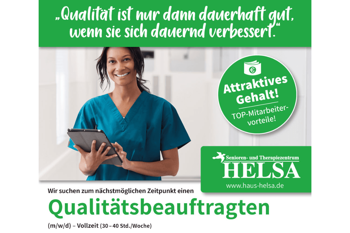 Qualitätsbeauftragter / Qualitätsbeauftragte (m/w/d) bei Senioren- und Therapiezentrum Helsa GmbH