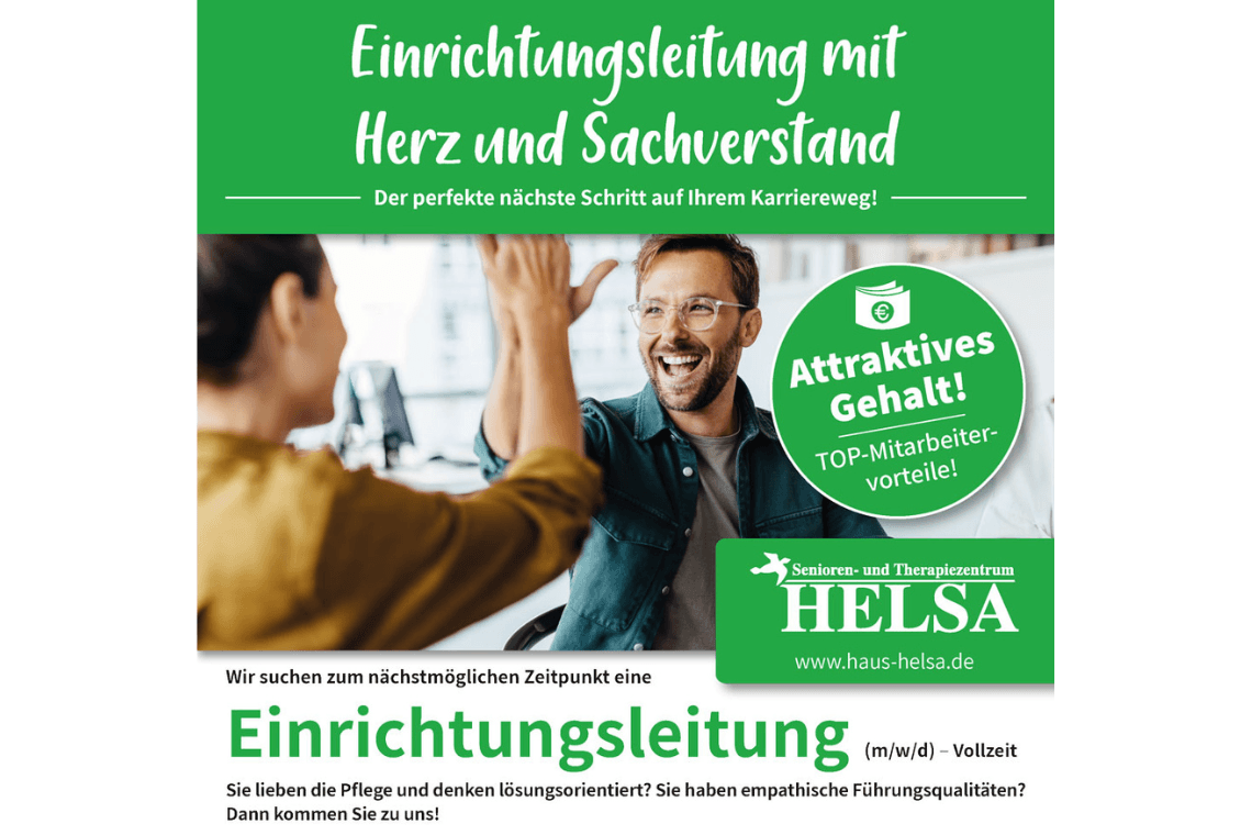 Einrichtungsleitung (m/w/d) bei Senioren- und Therapiezentrum Helsa GmbH