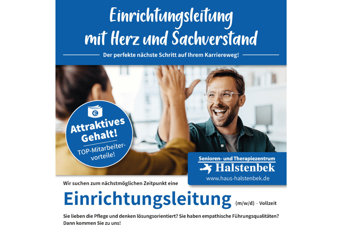 Einrichtungsleitung (m/w/d) – Vollzeit bei Senioren- und Therapiezentrum Halstenbek GmbH