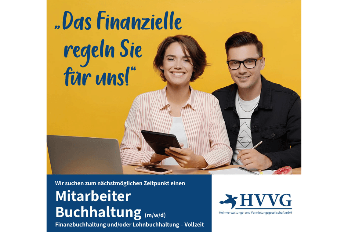 Mitarbeiter Buchhaltung (m/w/d) Finanzbuchhaltung und/oder Lohnbuchhaltung – Vollzeit bei HVVG Heimverwaltungs- und Vermietungsgesellschaft mbH