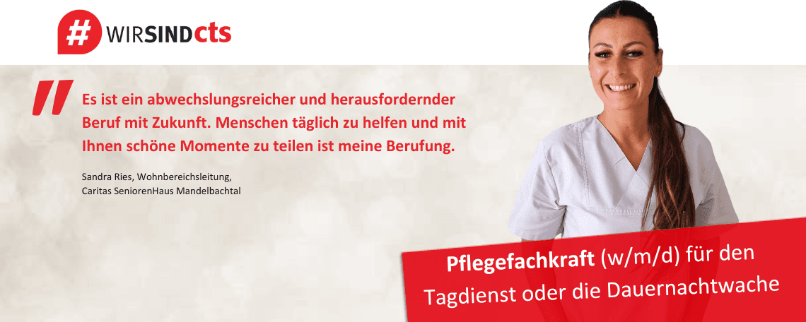 Pflegefachkraft (w/m/d) für den Tagdienst oder die Dauernachtwache bei Caritas SeniorenHaus Mandelbachtal