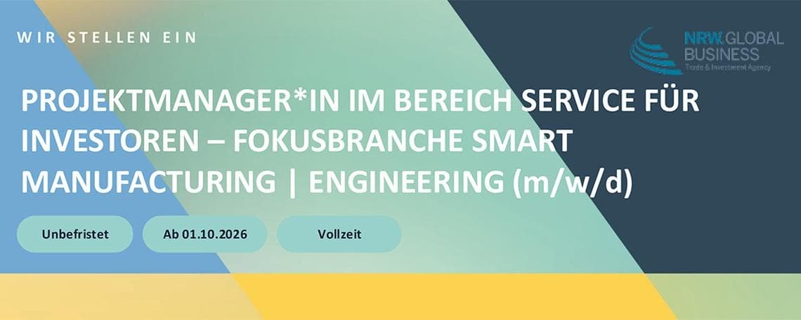 Projektmanager*in im Bereich International Key Account Management | International Cooperations (m/w/d) bei NRW.Global Business GmbH